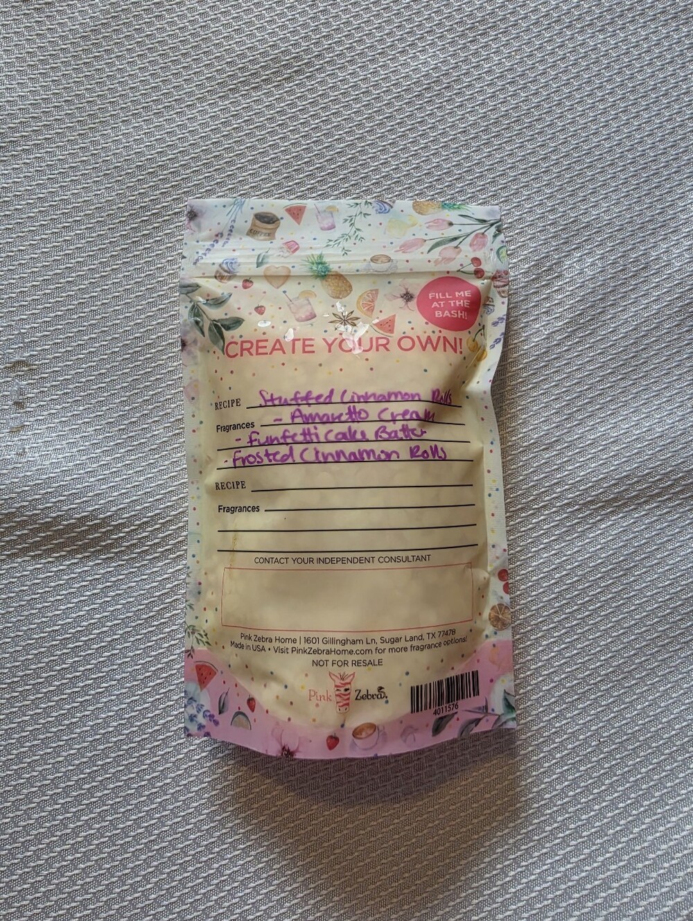 Pink Zebra Stuffed Cinnamon Roll Wax Melts